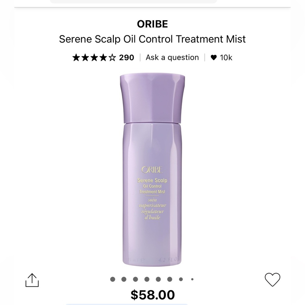 Oribe Serene Scalp Oil Control Treatment Mist NIB